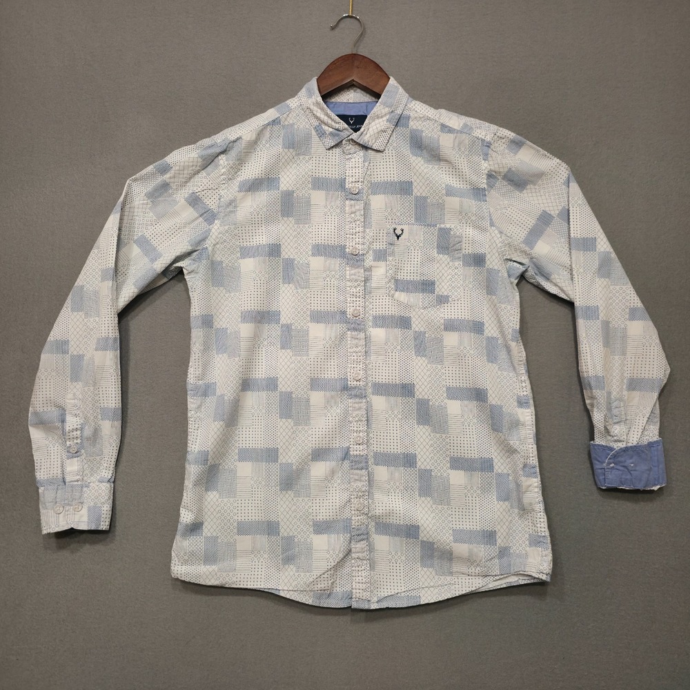Allen Solly Men's‎ Custom Fit Long Sleeve Button Up Flip Cuff Shirt Size 39
